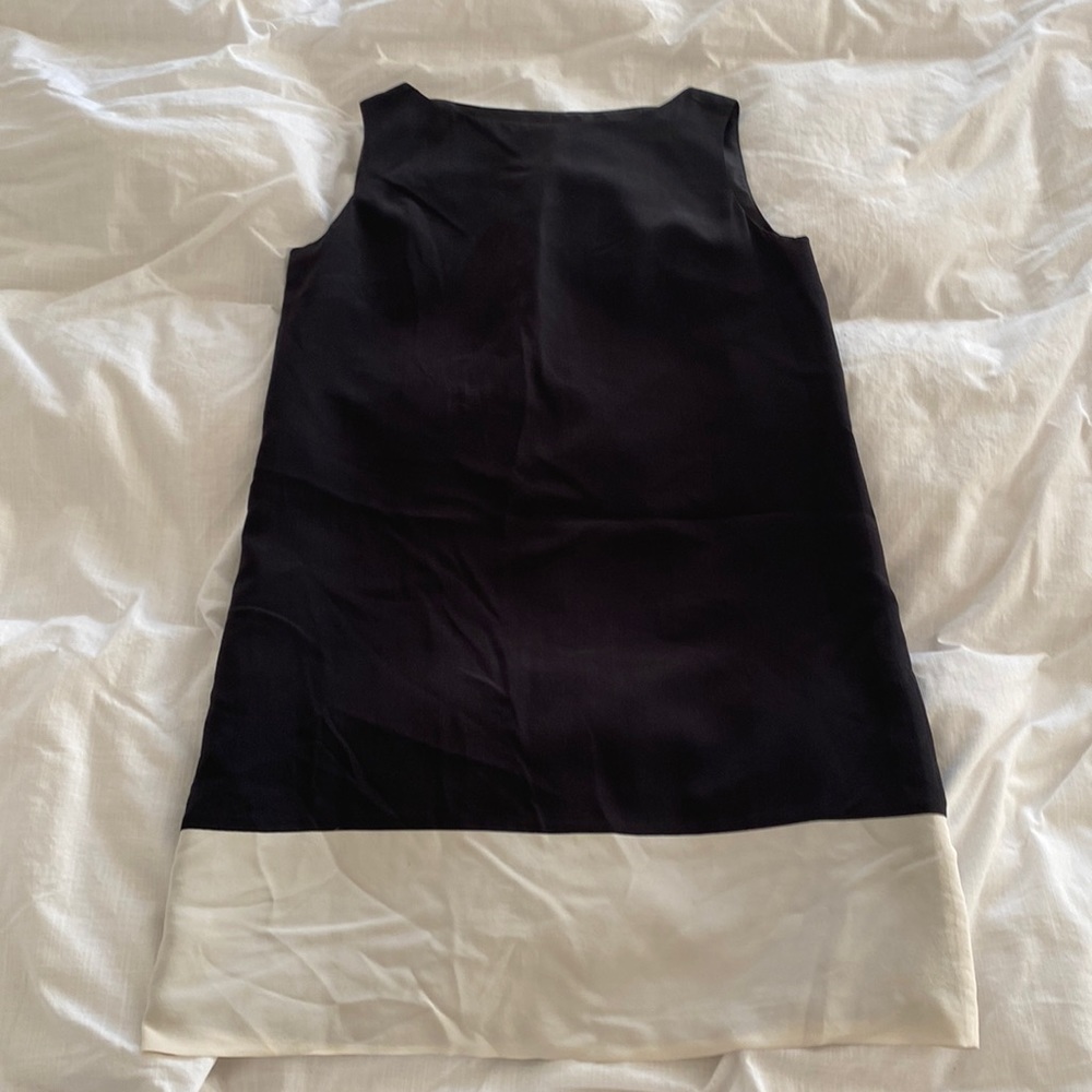 Black and white shift dress